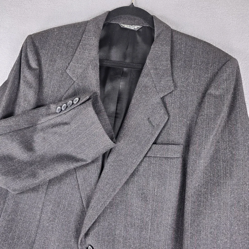 Nino Cerruti Blazer Mens 44‎ Gray Wool Pinstripe Sport Coat Hecht's Tailored USA